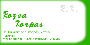 rozsa korpas business card