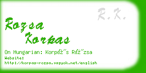 rozsa korpas business card